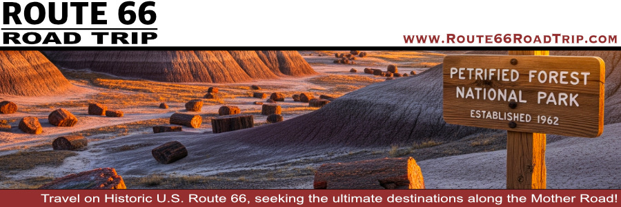 The Petrified Forest National Park in Arizona along Historic US Route 66