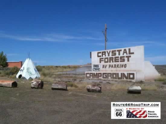 Crystal Forest Campground near Holbrook AZ and the Petrified Forest NP