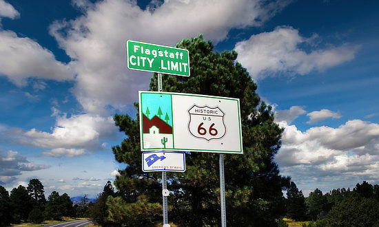 Flagstaff City Limit sign on Historic U.S. Route 66