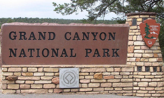 Entrance to Grand Canyon National Park near Flagstaff, Arizona