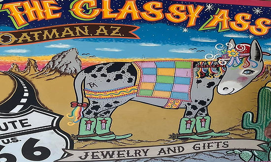 Sign for the The Classy Ass in Oatman, Arizona