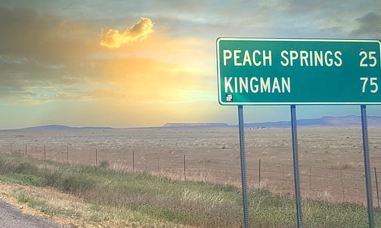 Sign along Route 66 between Seligman and Kingman, Arizona