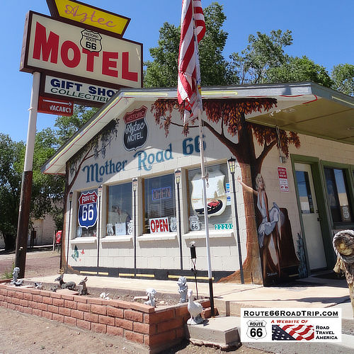 The Aztec Motel and Gift Shop on Historic Route 66 in Arizona