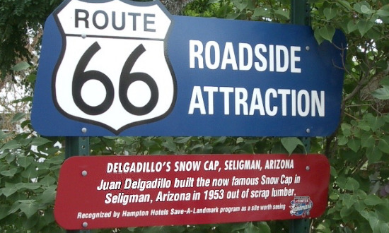 Route 66 Roadside Attrfaction: Delgadillo's Snow Cap Drive-In ... Seligman, Arizona