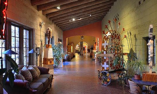 Interior view of the La Posada Hotel, a Fred Harvey masterpiece in Winslow, Arizona