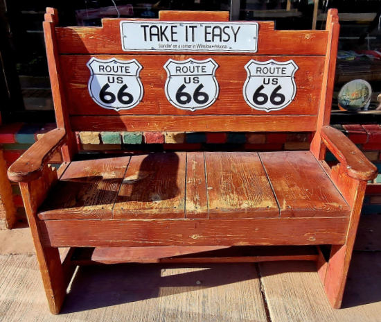 "Take it Easy" bench in Winslow, Arizona