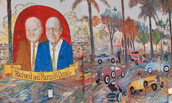 Mural at the original McDonald's in California ... founders Richard and Maurice McDonald