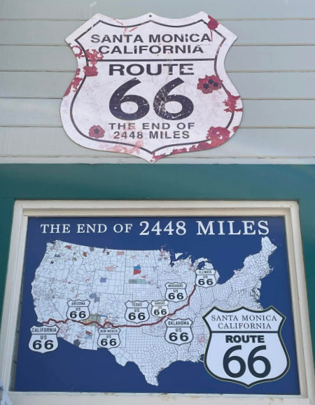 Route 66 at Santa Monica, California ... the end of 2,448 miles