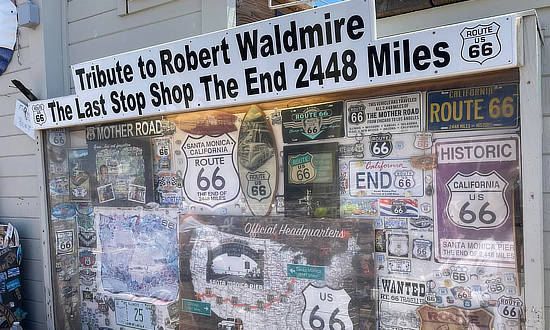 Tribute to Robert Waldmire at the Last Stop Shop ... in Santa Monica, the end ... 2,448 Miles
