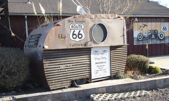 Oro Grande travel trailer at the California Route 66 Museum in Victorville