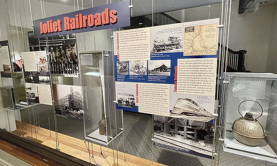 Railroad exhibit at the Joliet Area Historical Museum in Illinois