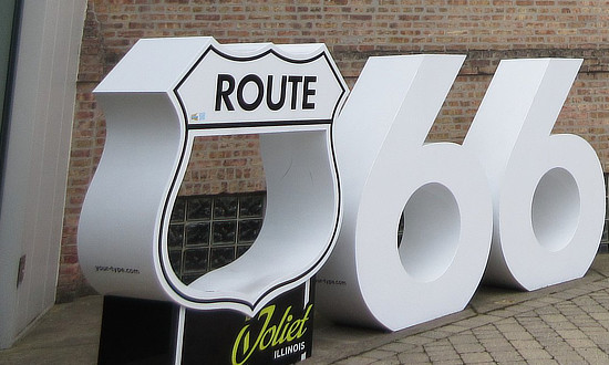 Route 66 photo op at the Joliet Area Historical Museum in Illinois