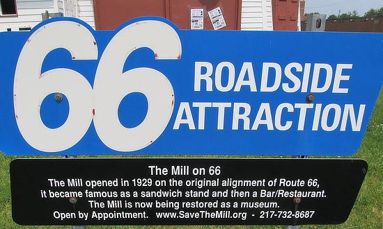 Route 66 Roadside Attraction: The Mill Museum on Route 66 in Lincoln, Illinois