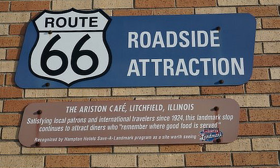 Route 66 Roadside Attraction: the Ariston Cafe in Litchfield, Illinois
