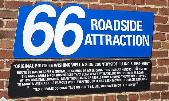 Roadside Attraction: Route 66 Wishing Well Sign in Pontiac, Illinois