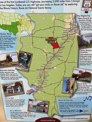 Route 66 kiosk in Pontiac, Illinois ... You Are Here!