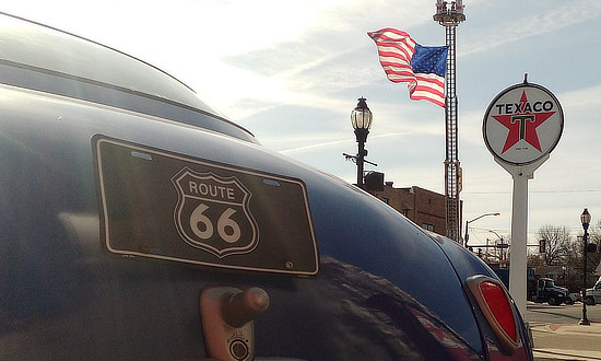 The Hudson and the Flag, at Gearhead Curios on Route 66 in Galena, Kansas