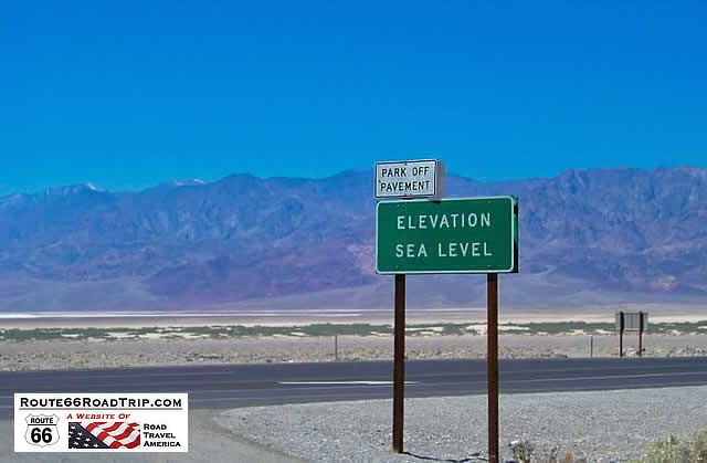 Elevation Sea Level, in Death Valley National Park near Las Vegas