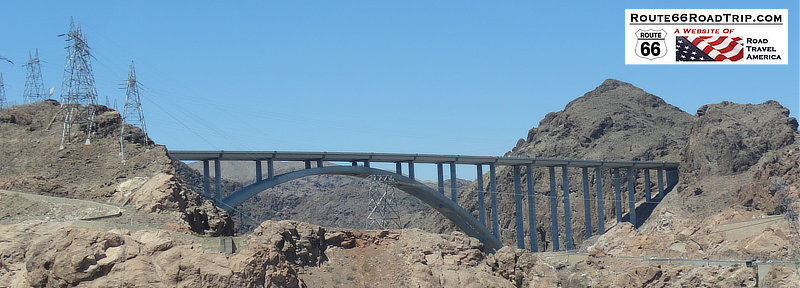 View of the Mike O'Callaghan–Pat Tillman Memorial Bridge over the Colorado River, just south of the Hoover Dam