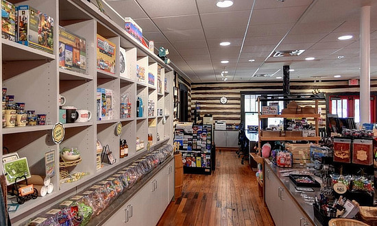 Gift shop inside the historic Red Cedar Inn on Route 66 in Pacific, Missouri