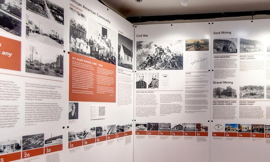 One of the history exhibit areas inside the Red Cedar Inn, the Pacific Missouri Visitor Center & Museum