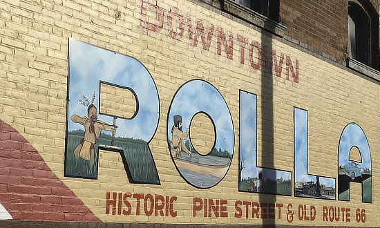 Downtown Rolla, Missouri mural ... historic Pine Street and Old Route 66