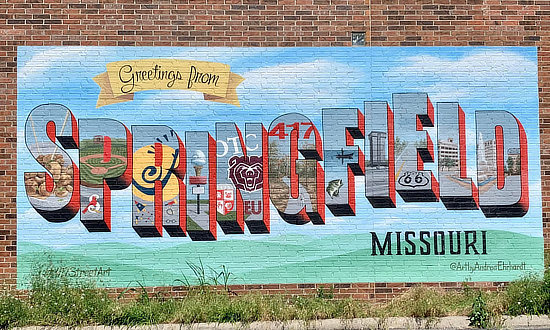 Greetings from Springfield, Missouri mural