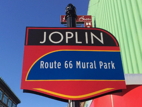 Route 66 Mural Park in downtown Joplin, Missour