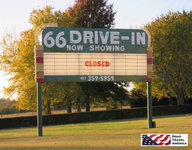 Neon sign at the 66 Drive-In Theater, Carthage, Missouri