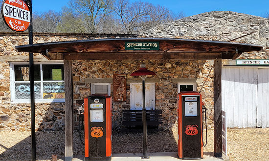 Phillips 66 gas pumps at Spencer Station in Missouri