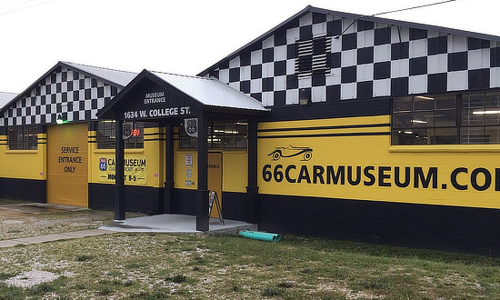 Exterior of the Route 66 Car Museum in Springfield, Missouri