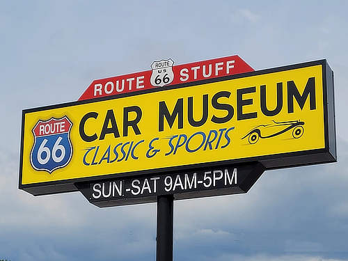 Sign at the Route 66 Car Museum in Springfield, Missouri