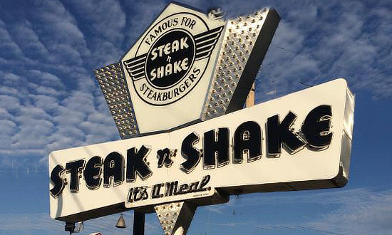 Sign at the original Steak n Shake in Springfield, Missouri