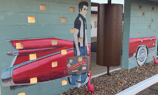 Mural at the Motel Safari in Tucumcari, New Mexico Mural at the Motel Safari in Tucumcari, New Mexico