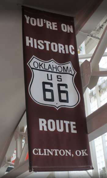 You're on Historic Route 66 in Clinton, Oklahoma