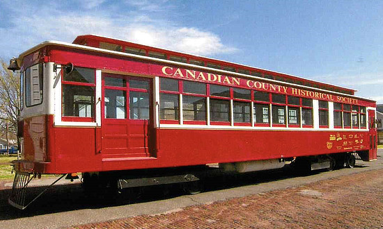 Streetcar in El Reno, Oklahoma belonging to the Canadian County Historical Society
