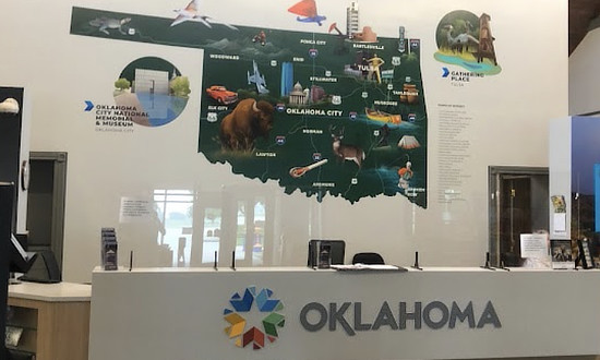 Information desk at the Erick Tourism Information Center in Oklahoma