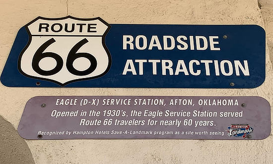 Route 66 Roadside Attraction: Eagle DX Service Station, Afton, Oklahoma