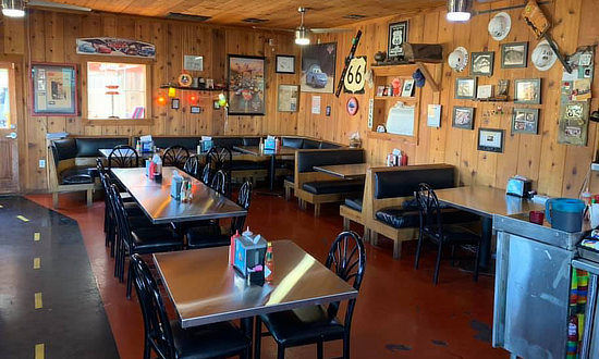 Interior view of the Rock Cafe in Stroud, Oklahoma