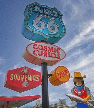 Sign at Buck's Cosmic Curios on 66 in Tulsa, Oklahoma