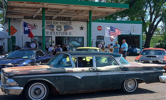 Annual Car Show at Dream Maker Station Route 66 Souvenir & Gift Shop in Adrian, Texas