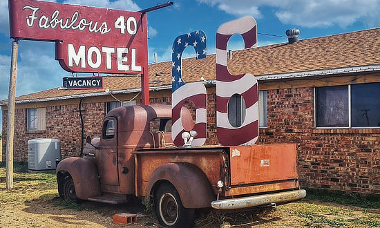 The Fabulous 40 Motel, in Adrian, Texas