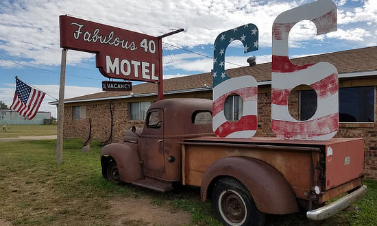The Fabulous 40s Motel, in Adrian, Texas, on Historic US Route 66