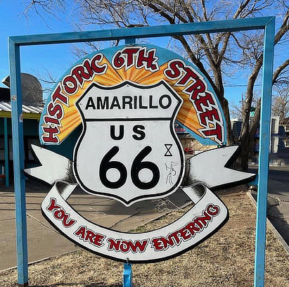 Entering Historic 6th Street in Amarillo, Texas on Route 66