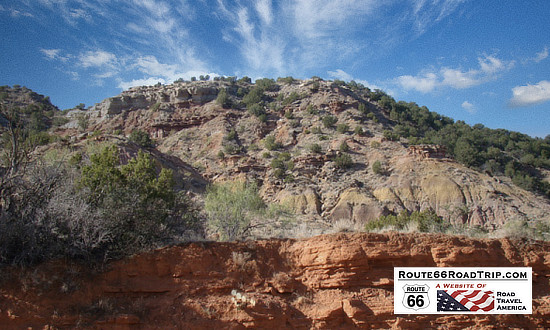 Red rocks and blue sky at Palo Duro Canyon State Park, near Amarillo, Texas
