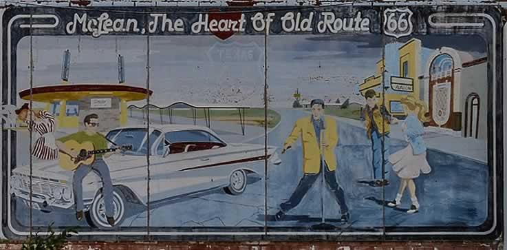 Mural in McLean, Texas: The Heart of Old Route 66