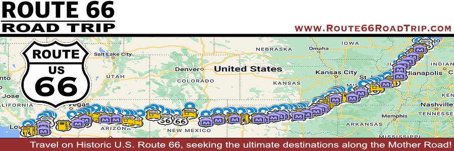 Interactive map of Historic U.S. Route 66 in the United States, from start to finish