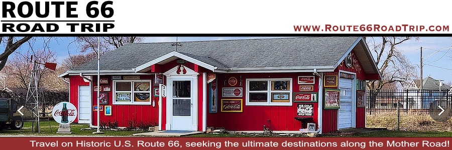 The Shop on 66, Perkins Wood and Glass, on Route 66 in Gardner, Illinois