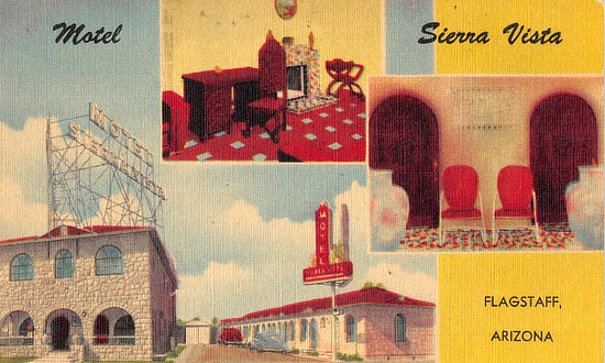 Vintage view of the Sierra Vista Motel in Flagstaff