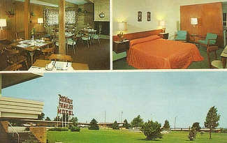 Prairie Travler Motel on Highway 66 at Towanda Avenue, in Bloomington, Illinois. 53 air conditioned units. Member of Best Western Motels and AAA